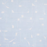 Circuit Sky by Porter Teleo for Schumacher - abstract geometric blue and white wallpaper in a modern bedroom setting