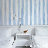Tracing Stripes Sky by Porter Teleo Schumacher Wallpaper – Schumacher 5012170