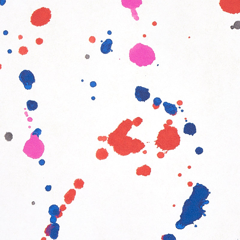 INK SPLASH Red & Blue by Porter Teleo Abstract Painterly Wallpaper – Schumacher 5012180