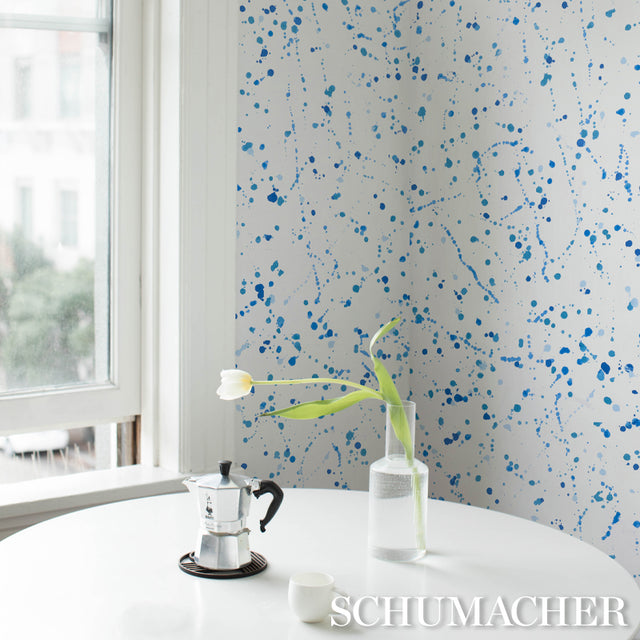 Ink Splash Blue by Porter Teleo Abstract Wallpaper – Schumacher 5012181