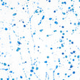 Blue ink splash abstract wallpaper by Schumacher, designed by Porter Teleo, shown in a modern interior setting.