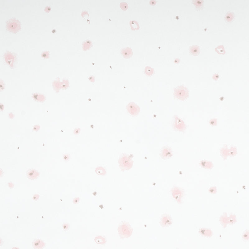 Stellar Blush by Porter Teleo for Schumacher - abstract pink and blush celestial dot wallpaper in a modern interior setting