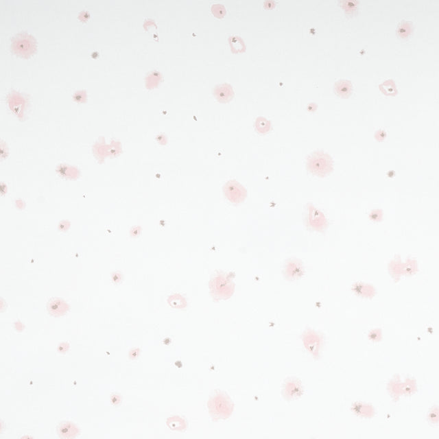 Stellar Blush by Porter Teleo for Schumacher - abstract pink and blush celestial dot wallpaper in a modern interior setting
