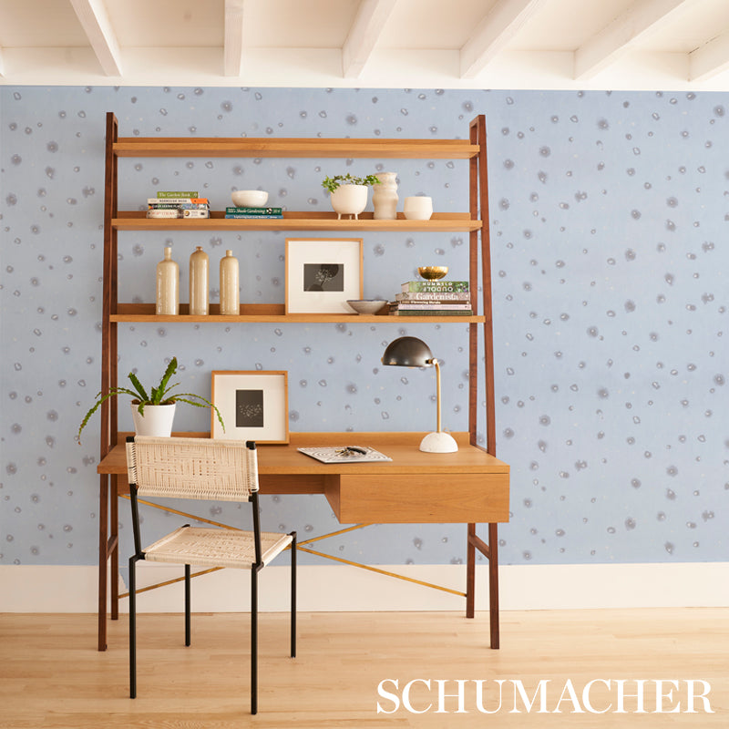 Stellar Blue Celestial Abstract Wallpaper by Porter Teleo – Schumacher 5012192