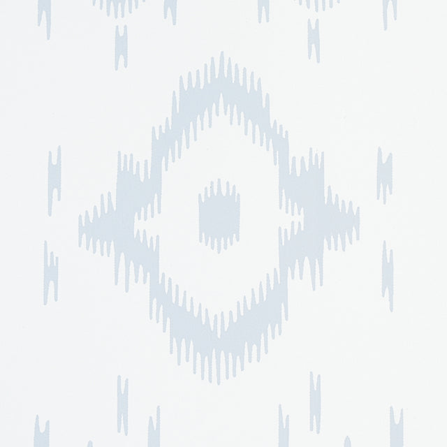 Tabitha Orpington Blue by Schumacher Geometric Ikat Wallpaper – Schumacher 5012200