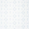 Tabitha Orpington Blue wallpaper by Schumacher, featuring a soft geometric ikat-inspired pattern in a serene blue and white colorway.