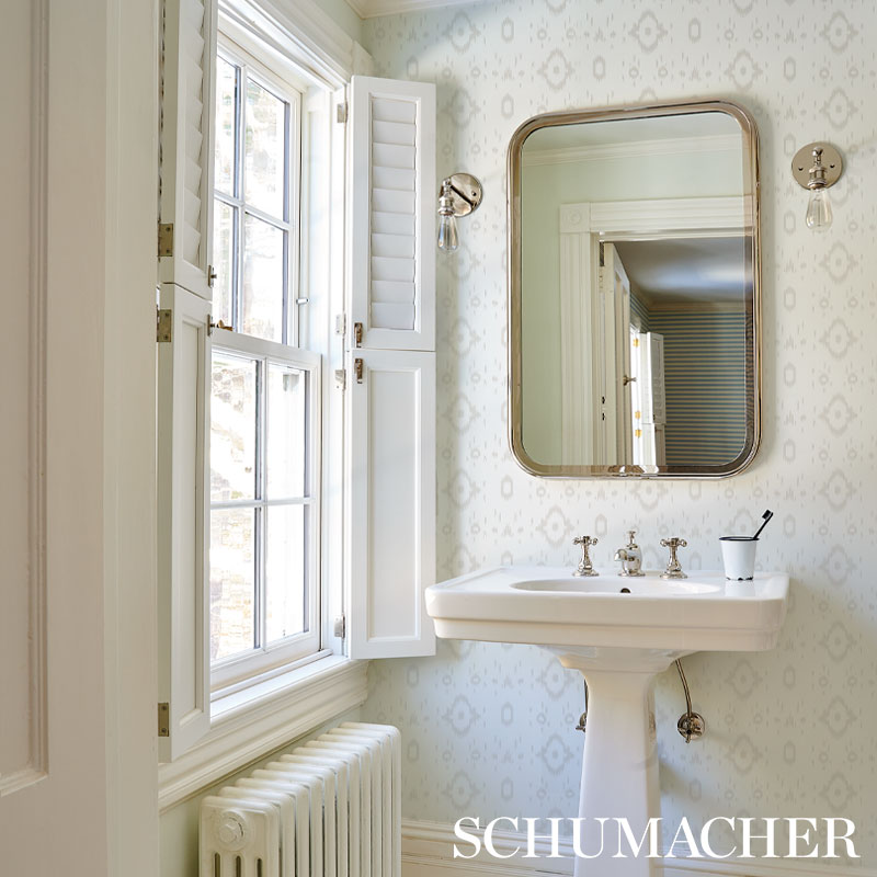 Tabitha Soft Grey by Schumacher East Meets West Collection Wallpaper – Schumacher 5012202