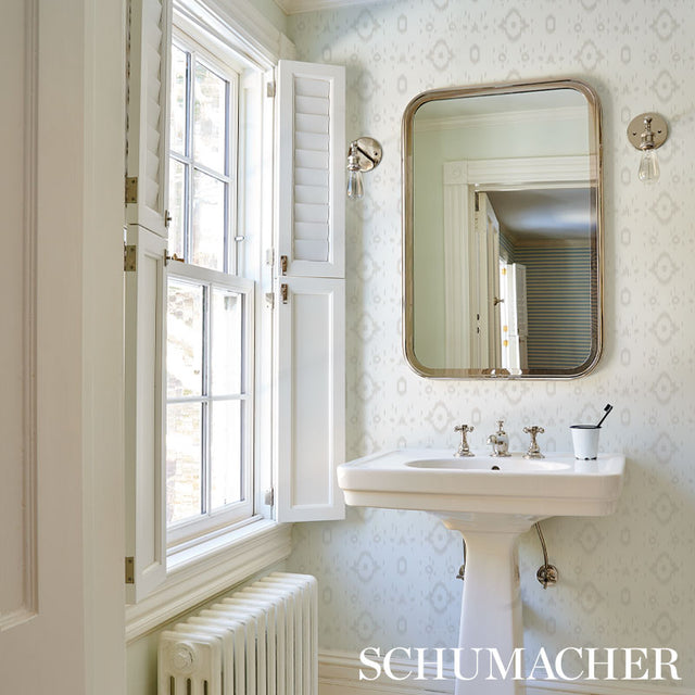 Tabitha Soft Grey by Schumacher East Meets West Collection Wallpaper – Schumacher 5012202