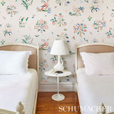 Magical Menagerie Primary by Schumacher Painterly Flora and Fauna Wallpaper – Schumacher 5012211