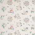 Painterly wallpaper with whimsical flora and fauna in primary colors, Schumacher Magical Menagerie.