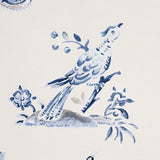 Magical Menagerie Blues by Schumacher Painterly Flora and Fauna Wallpaper – Schumacher 5012212
