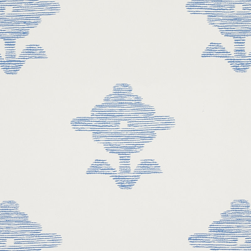 Rubia Blue by Schumacher Subtle Metallic Floral Wallpaper – Schumacher 5012220