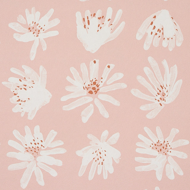 Meadow Rock Blush by Caroline Z Hurley Modern Floral Wallpaper – Schumacher 5012230