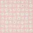 Meadow Rock blush wallpaper by Caroline Z Hurley for Schumacher, featuring hand-painted white floral motifs on a pink background.