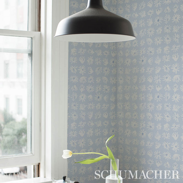 Meadow Rock Sky by Caroline Z Hurley Modern Floral Wallpaper – Schumacher 5012232
