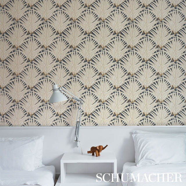 Zenada Carbon by Schumacher Chic Botanical Wallpaper – Copacabana Collection 5012240