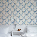 Zenada Blue Botanical Palm Leaf Wallpaper – Schumacher 5012242