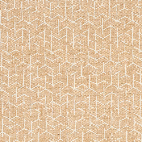 Coleridge Wheat geometric sisal-look wallcovering by Schumacher in a modern living room setting