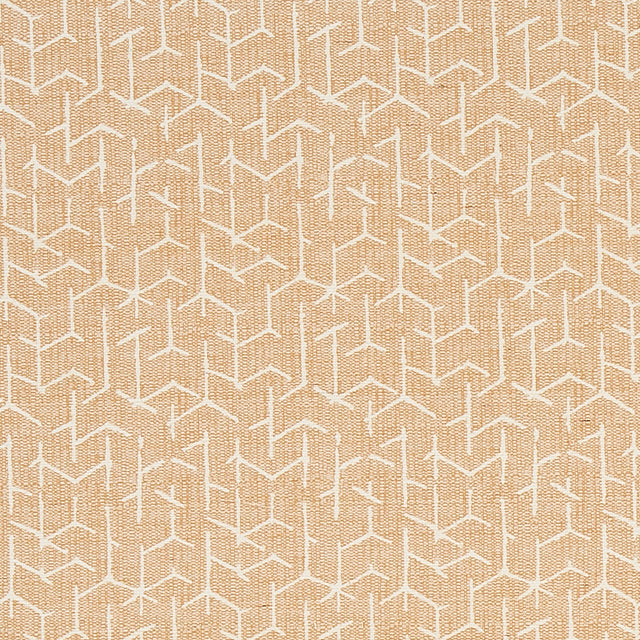 Coleridge Wheat geometric sisal-look wallcovering by Schumacher in a modern living room setting
