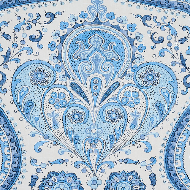 Paisley Court Blue by Schumacher East Meets West Collection Wallpaper – Schumacher 5012270