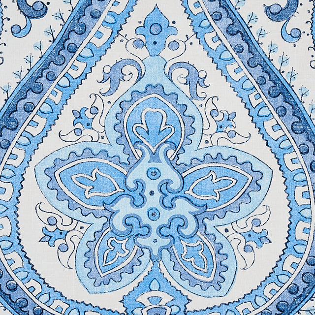 Paisley Court Blue by Schumacher East Meets West Collection Wallpaper – Schumacher 5012270