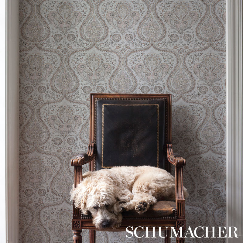 Paisley Court Sand by Schumacher East Meets West Collection Wallpaper – Schumacher 5012272