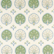 Chamba Crown Sisal green wallpaper with Ottoman fan and floral motifs on a textured sisal ground, by Schumacher.