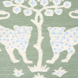 Woodland Leopard Sisal Seaglass by Schumacher Hand Screen Printed Wallpaper – Schumacher 5012300