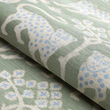 Woodland Leopard Sisal Seaglass by Schumacher Hand Screen Printed Wallpaper – Schumacher 5012300