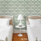 Woodland Leopard Sisal Seaglass by Schumacher Hand Screen Printed Wallpaper – Schumacher 5012300