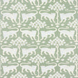 Woodland Leopard Sisal wallpaper in Seaglass by Schumacher, featuring a hand-drawn leopard and tree motif on textured sisal.