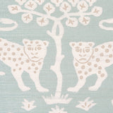 Woodland Leopard Sisal Waterblue by Schumacher Hand Screen Printed Wallpaper – Schumacher 5012301