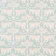 Woodland Leopard Sisal wallpaper in Waterblue by Schumacher, featuring a hand-drawn leopard and tree motif on textured sisal.