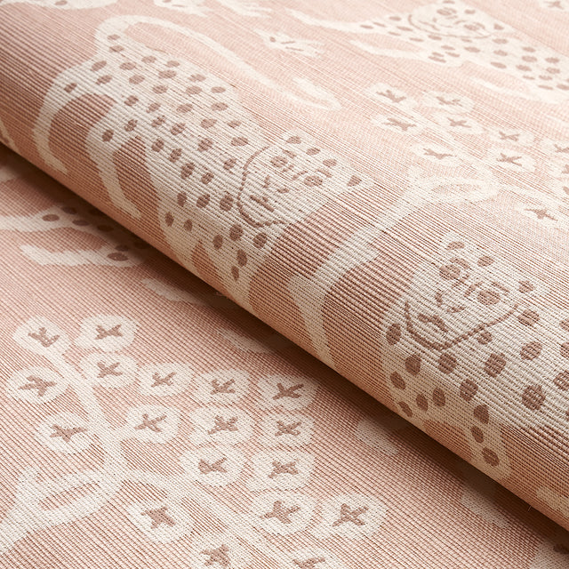 Woodland Leopard Sisal Petal by Schumacher Hand Screen Printed Wallpaper – Schumacher 5012302
