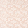 Woodland Leopard Sisal wallpaper in Petal by Schumacher, featuring a hand-drawn leopard and tree motif on textured sisal in a soft pink colorway.