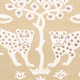 Woodland Leopard Sisal Oatmeal by Schumacher Hand Screen Printed Wallpaper – Schumacher 5012303