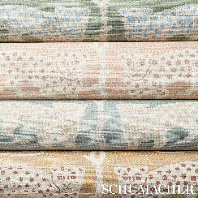 Woodland Leopard Sisal Oatmeal by Schumacher Hand Screen Printed Wallpaper – Schumacher 5012303