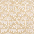 Woodland Leopard Sisal wallpaper in oatmeal colorway, featuring hand-drawn leopards and trees on textured Haruki Sisal, by Schumacher.