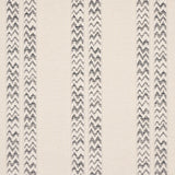 Kudu Stripe wallpaper in black by Schumacher, featuring alternating irregular stripes and chevrons with a jacquard weave texture.