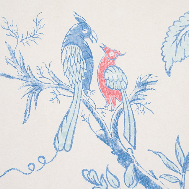 Amaltas Panel Set Blue & Red Scenic Botanical Wallpaper – Schumacher 5012330