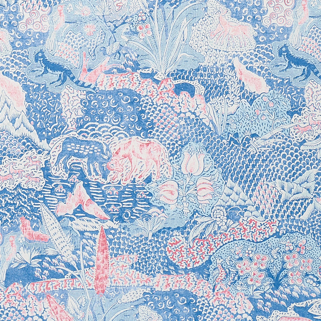 Amaltas Panel Set Blue & Red Scenic Botanical Wallpaper – Schumacher 5012330