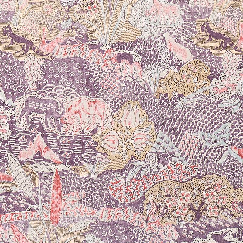 Amaltas Panel Set Document by Schumacher Exotic Floral and Animal Wall Mural – Schumacher 5012331