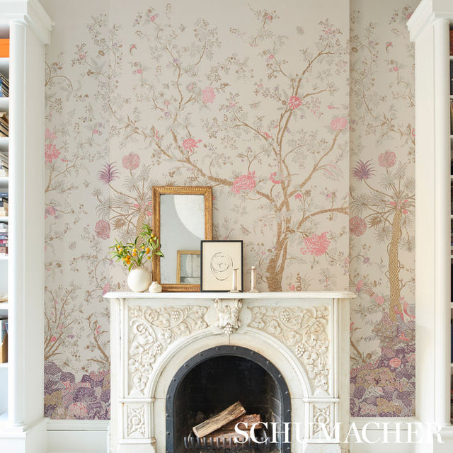 Amaltas Panel Set Document by Schumacher Exotic Floral and Animal Wall Mural – Schumacher 5012331