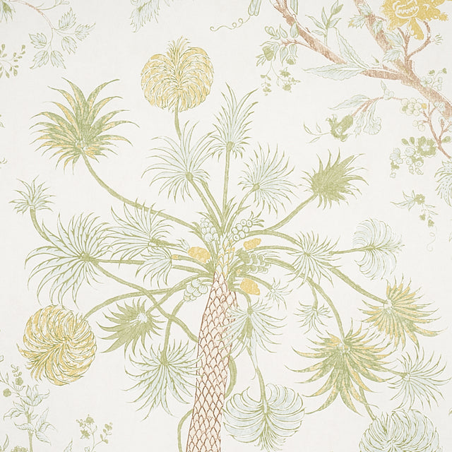 Amaltas Panel Set Green & Yellow Scenic Botanical Wallpaper – Schumacher 5012332