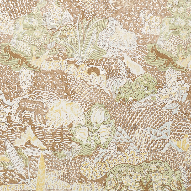 Amaltas Panel Set Green & Yellow Scenic Botanical Wallpaper – Schumacher 5012332