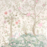 Amaltas Panel Set Green & Pink Exotic Floral Animal Scenic Wallpaper – Schumacher 5012333
