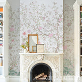 Amaltas Panel Set Green & Pink Exotic Floral Animal Scenic Wallpaper – Schumacher 5012333
