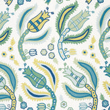 Malabar Vine Peacock by Schumacher Ottoman-Inspired Botanical Wallpaper – Schumacher 5012340