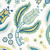 Malabar Vine Peacock by Schumacher Ottoman-Inspired Botanical Wallpaper – Schumacher 5012340