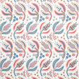 Malabar Vine wallpaper in Rose & Delft by Schumacher, featuring Ottoman-inspired floral vines in pink, blue, and taupe on a white background.